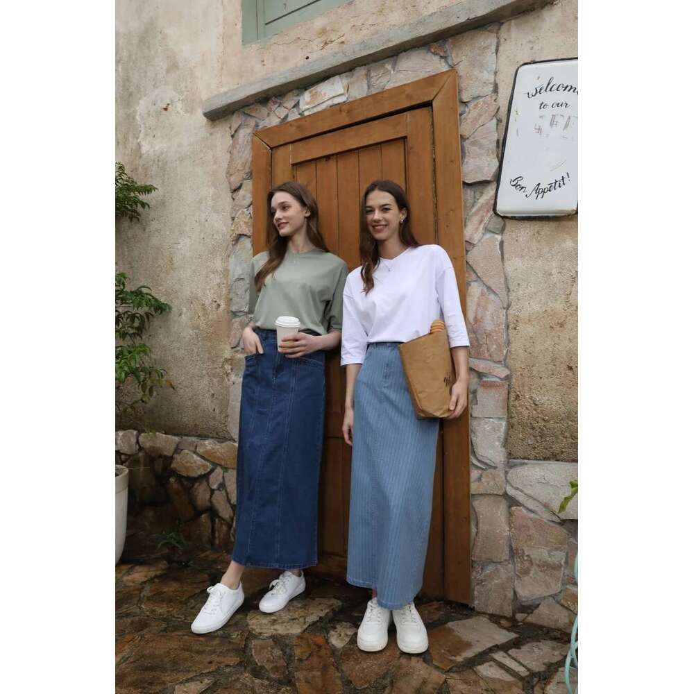 AS 2025 Pinstripe Denim Skirt Fashion Woman Clothes Lady Wear