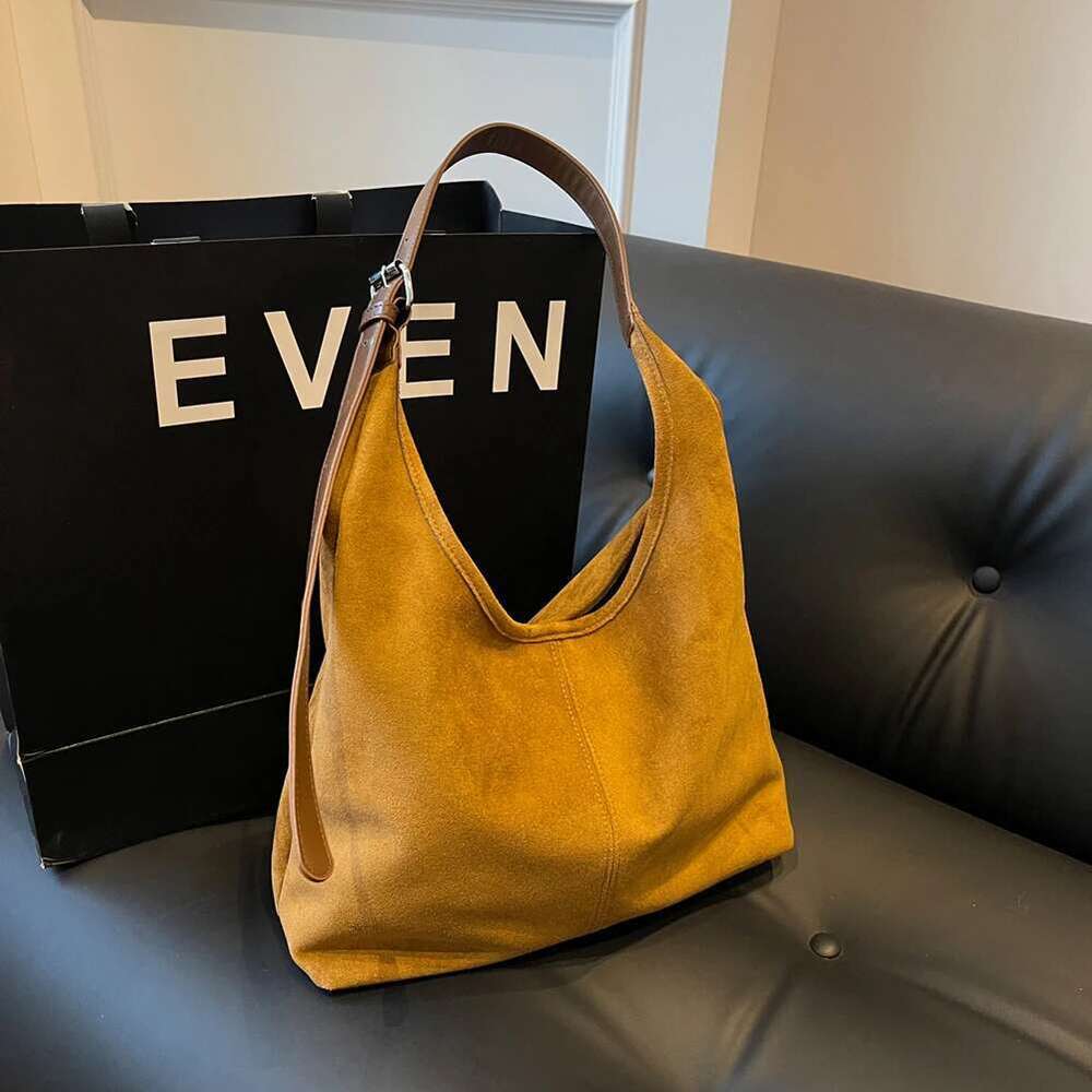 Women Suede Shoulder Stylish Crossbody Large Capacity Top Handle Adjustable Strap Chic Hobo Vintage Satchel Bag