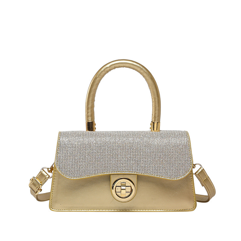 2025 New Spring Women's Handheld Commuter Bag 2025 New Fashion Square Designer Shaped Multi functional Bright Diamond Single Shoulder Diagonal Sp