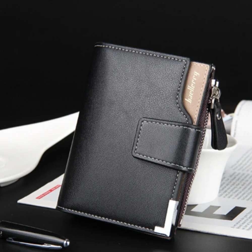 Casual Short Fashion Buckle Functional Zipper Wallet Coin Purse Multi Card Business Wallets for Men 2023