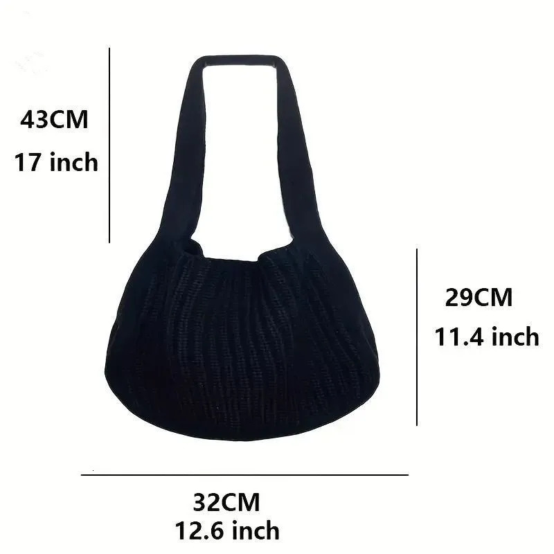Solid Color Knitted Bag Fashion Versatile Underarm Shoulder For Women WhiteCollar WorkBusinessOutdoors Tr 250514