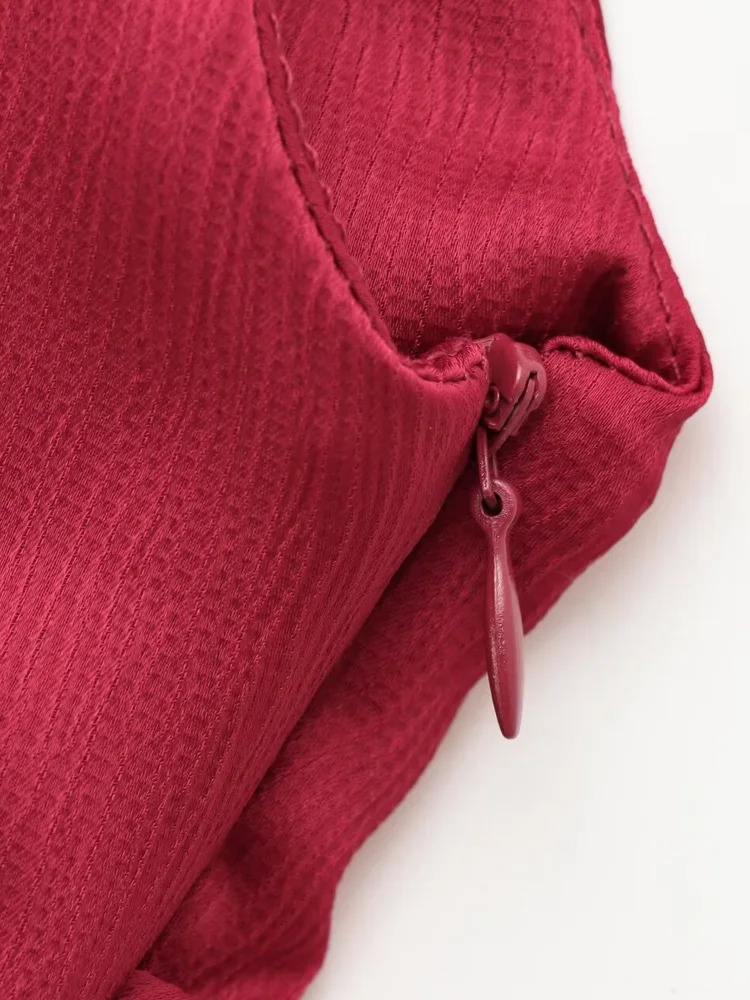 TRZA Womens Asymmetric Draped Blouse One Shoulder Side Zipper Chic Fashion Top Female Shirt 250514