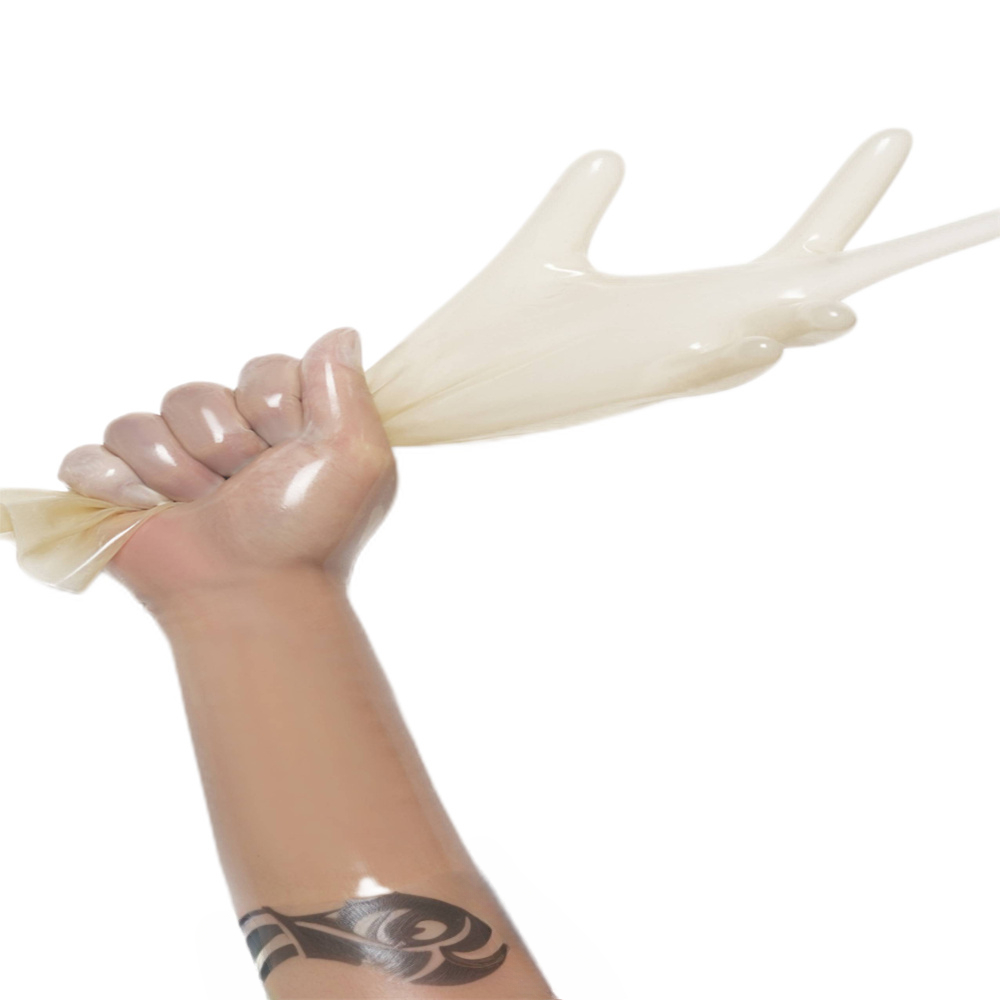 Latex Gloves handmade clear transparent socks Rubber Gloves Adult Unisex Seamless mask hood molding latex fetish