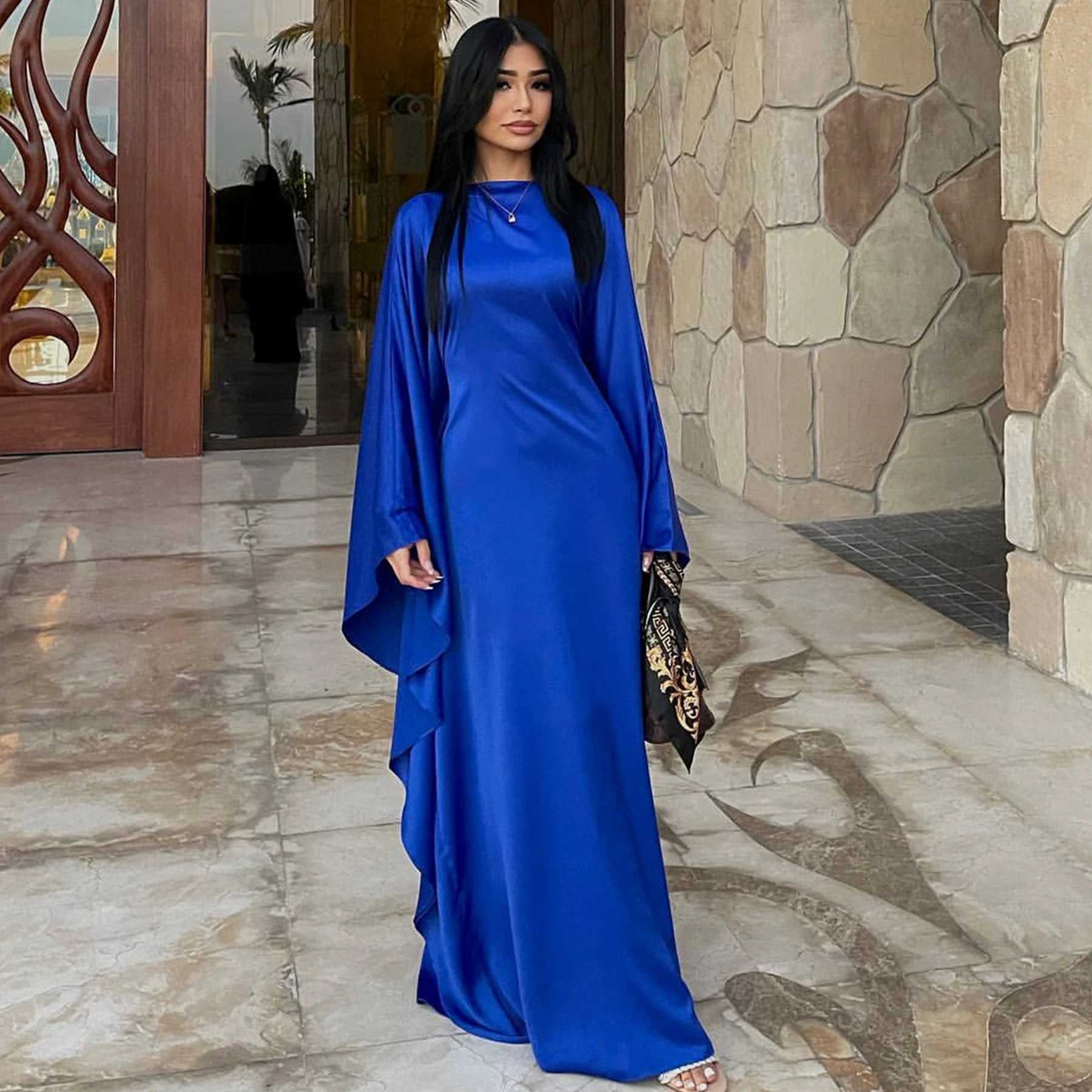 2024 Islamic Elegant New Silky Kaftan Abaya Women Muslim Dress Turkey Islamic Clothing Modest Dress Dubai Abaya EID Collections X250514