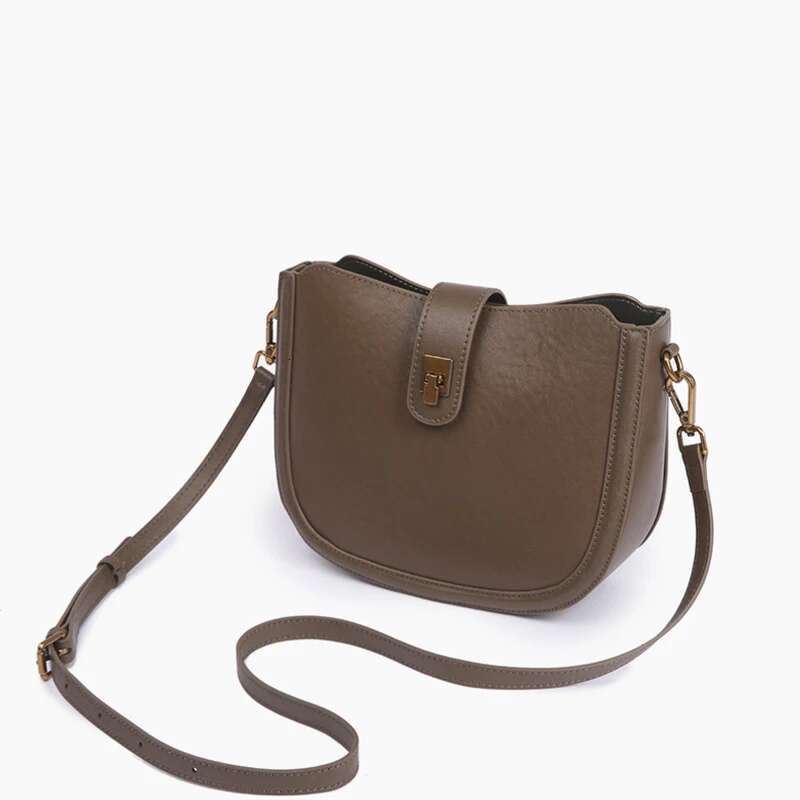 Women Crossbody Saddle Bag,Soft Leather Shoulder Bag,Vintage Fashion 2025 New Shell Bag,Ladies Versatile Commuter Bucket Bag