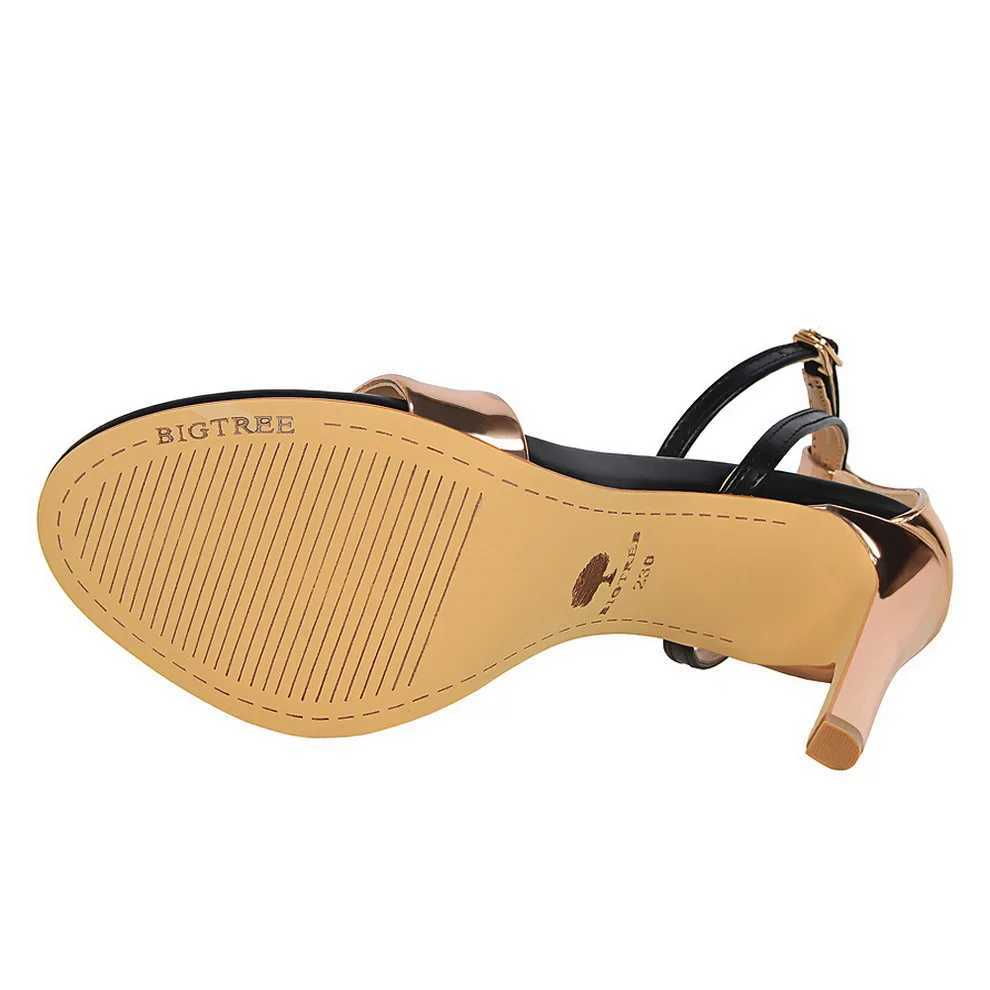 Summer Women 11cm High Heels Sandals Women Open Toe Fetish Heels Lady Wedding Bridal Gladiator Nightclub Champagne Gold Shoes W250514