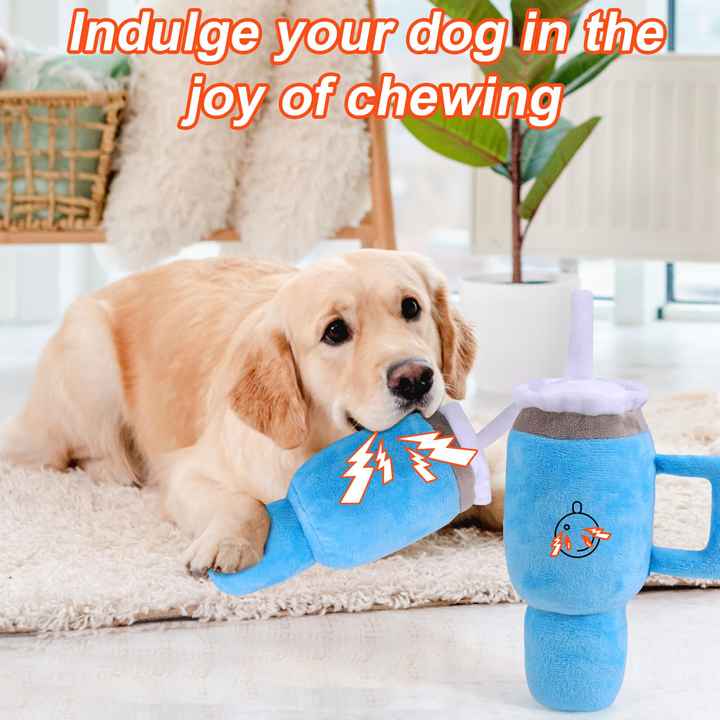Dog Squeaky Toys to Keep Them Busy, Funny Water Cup Plush for Small Medium Dogs, Cute Stuffed Puppy Toy, Pet Products, Gift for Dogs of All Breeds 2PC
