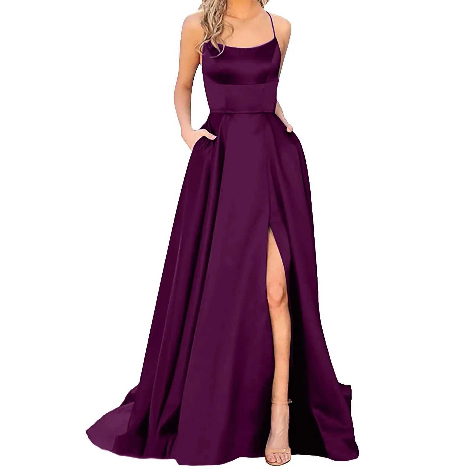 Women Elegant Chic Sexy Prom Dresses Fashion Package Hips Split Dress A-Line Plus Size Long Dresses Women ClothesXJ250514