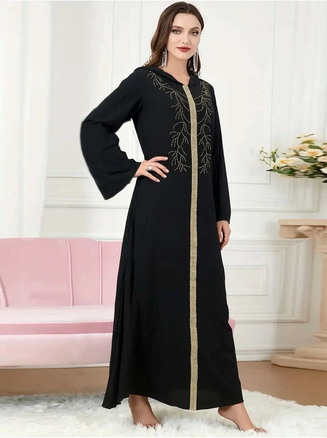 Eid Muslim Lantern Slve Abaya Dress Caftan Embroidery Bandage Dresses Diamond Elegant Vestidos Abaya Party Kaftan Ramadan X250514