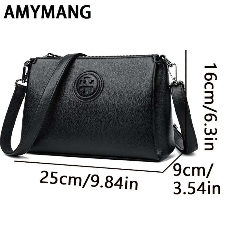 Versatile PU Crossbody for Women Stylish High Quality Brand Design Zipper Solid Color Pattern Casual Daily Use Shoulder Bag