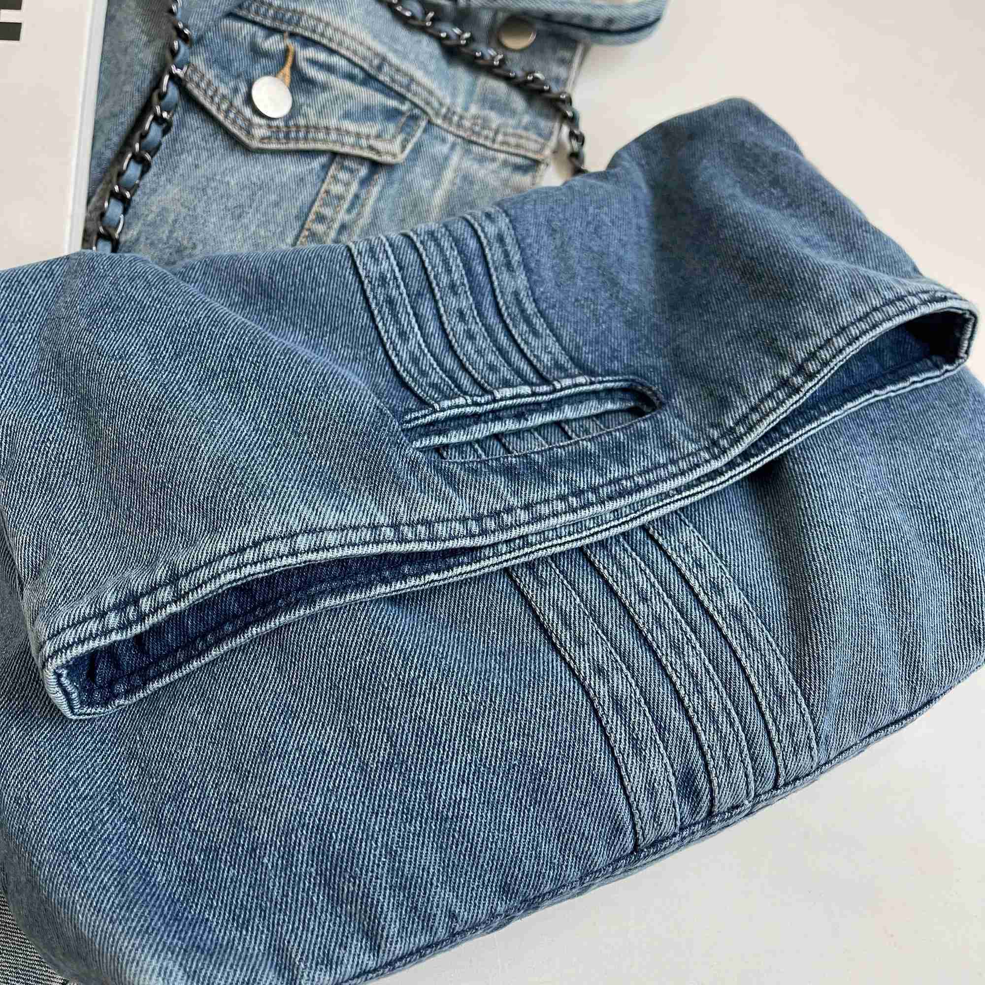 Denim womens bag Korean version slant span shoder bag Tote bag Japanese niche lazy womens large capacity cm Z250514