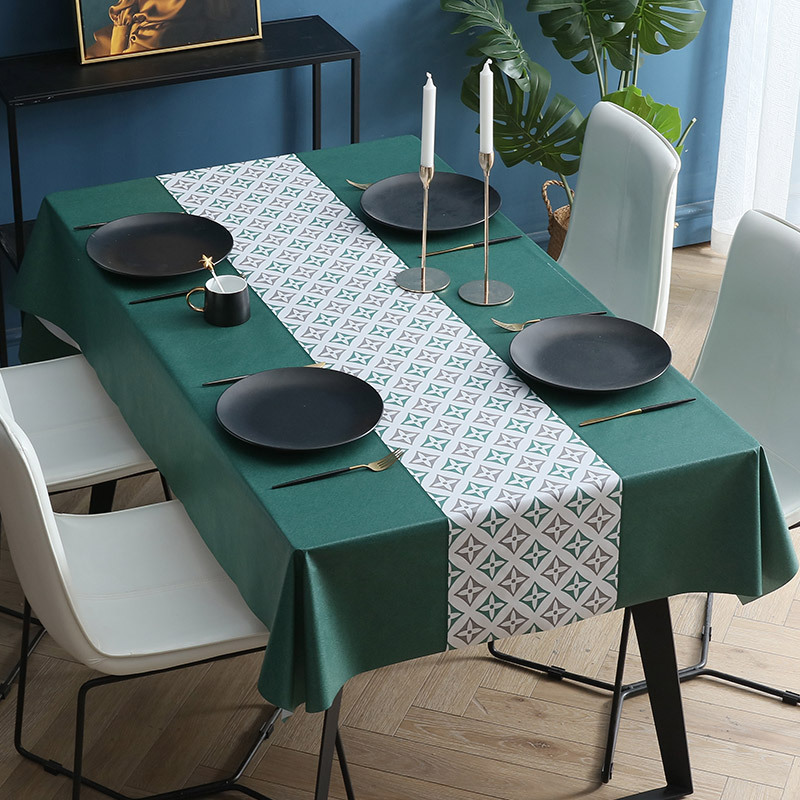 A0903 Nordic style tablecloth waterproof and scalding PVC coffee table mat rectangular household thickened tablecloth tablecloth washable and oil-proo