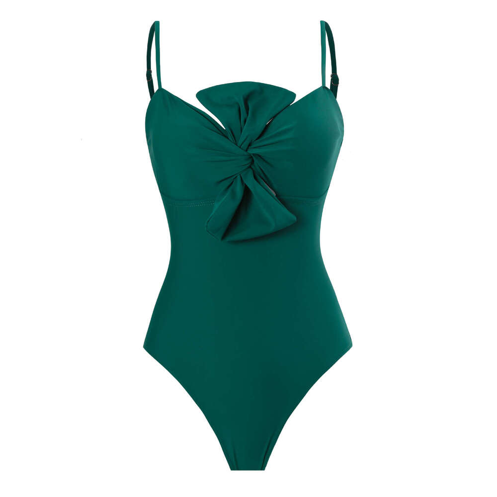 solid color one-piece for women, European American French retro cover belly slimming swimsuit set, 2025 new style, chic and elegant clothing