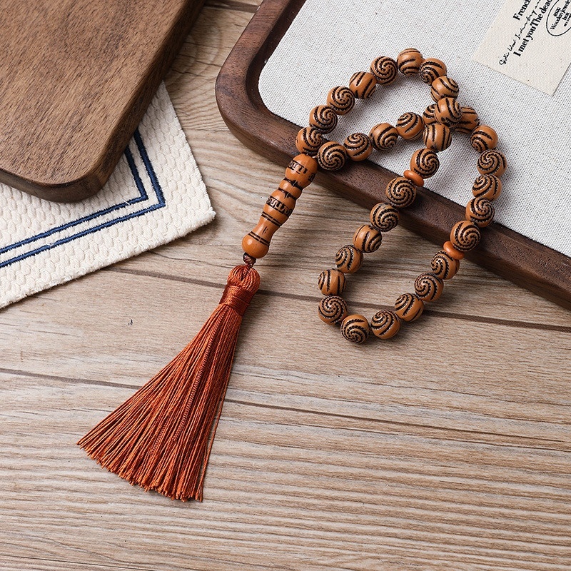 Muslim bracelet with 33 imitation tassel bodhi bracelet, new handheld prayer beads, hand twisted finger soft men's and women's styles
