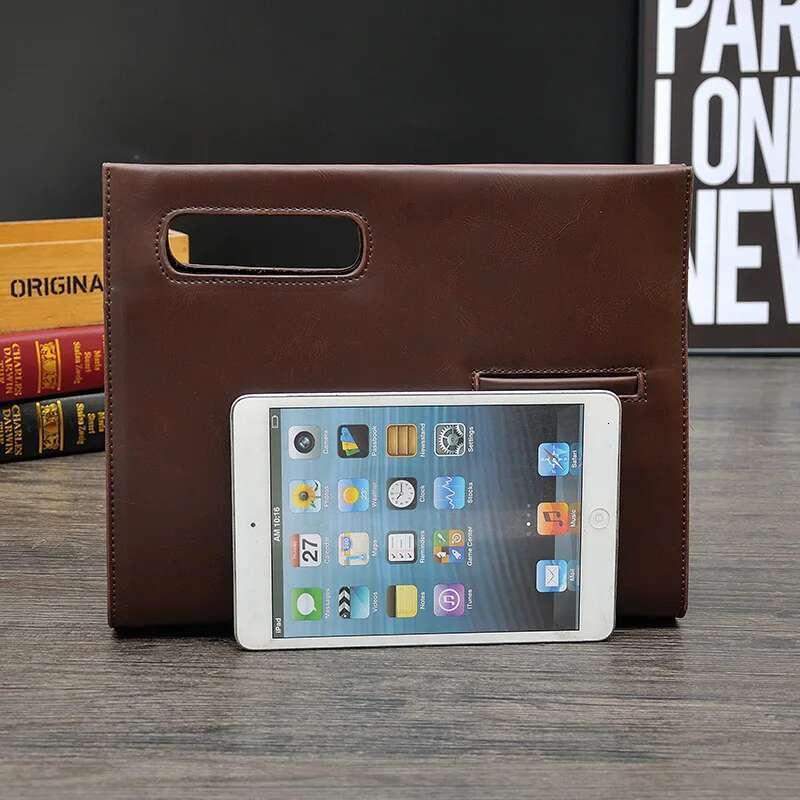 Clutch For Men Crazy Horse Leather Vintage Fashion Business Square Hand Porter Briefcase Designer Shoulder Crossbody Bag