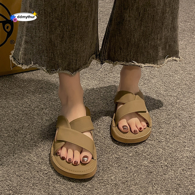 Design sense: Pregnant women's shoes look high-end, fashionable, versatile, and simple. Women's summer casual one-piece Roman slippers ddmyt