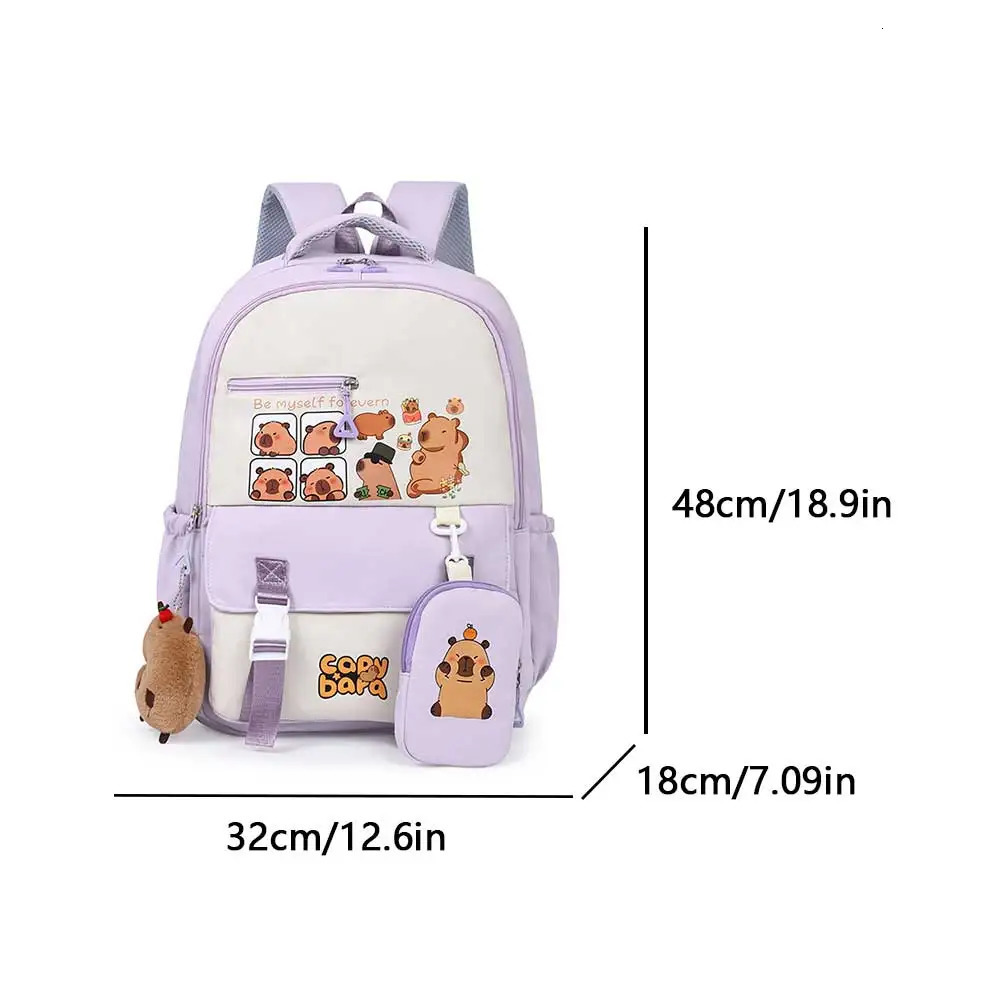 Cartoon Capybara Backpack School Bag Casual Daypack Aesthetic Backpack Gift for Kids Boys Girls 250514
