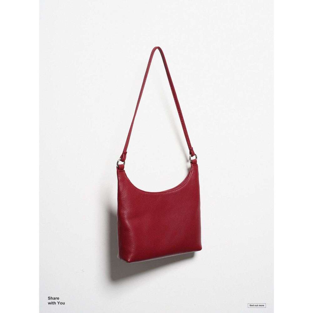 2025 new lychee pattern Korean style niche design artistic underarm bag red high-end single shoulder crossbody small bag