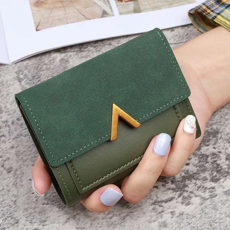 Women's Leather Wallet with Zipper - Hasp Envelope Design Coin Purse, Multi Card & ID Holder, Lady Moneybag Clutch Pocket