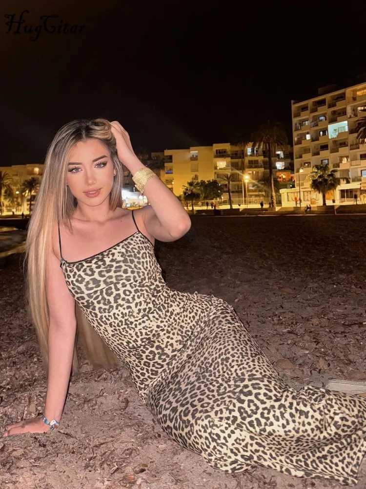 Quick view Wish list 2025 Fashion Leopard Print Slips Backless Sexy Bodycon Maxi Dress Summer Women Casual Clothes Beach Party Vacation ClubXJ250514