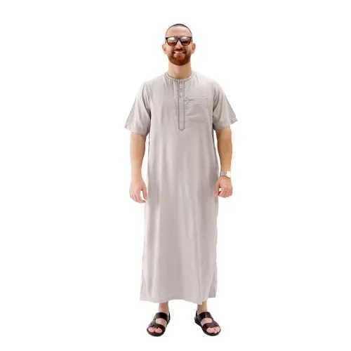 Europe and the United States men large size Arab ethnic robe long short sleeve Middle East Islamic Dubai simple casual Muslim X250514