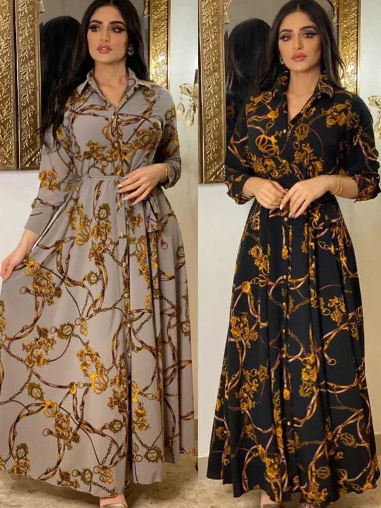 Muslim Abaya Dress Women Ramadan Print Shirt Dresses Autumn Turkey Islamic Vestidos Elegant India Moroccan Kaftan Arab 2025 X250514