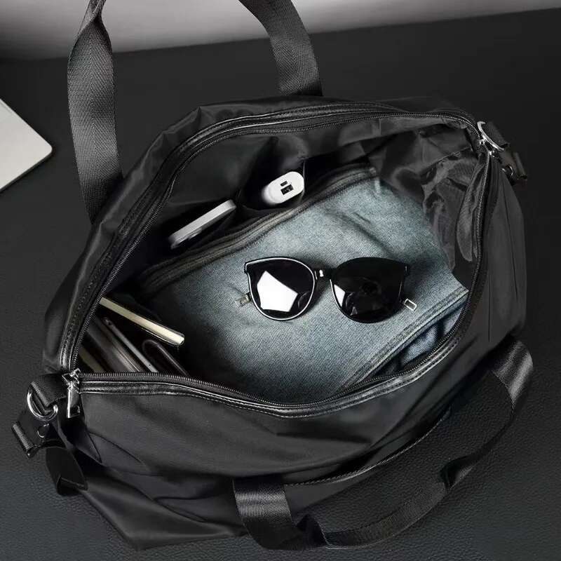 Simple Solid Travel Handbags Oxford Large Capacity Top-Handle Multifunction Men Crossbody Shoulder Bags Laptop Bag
