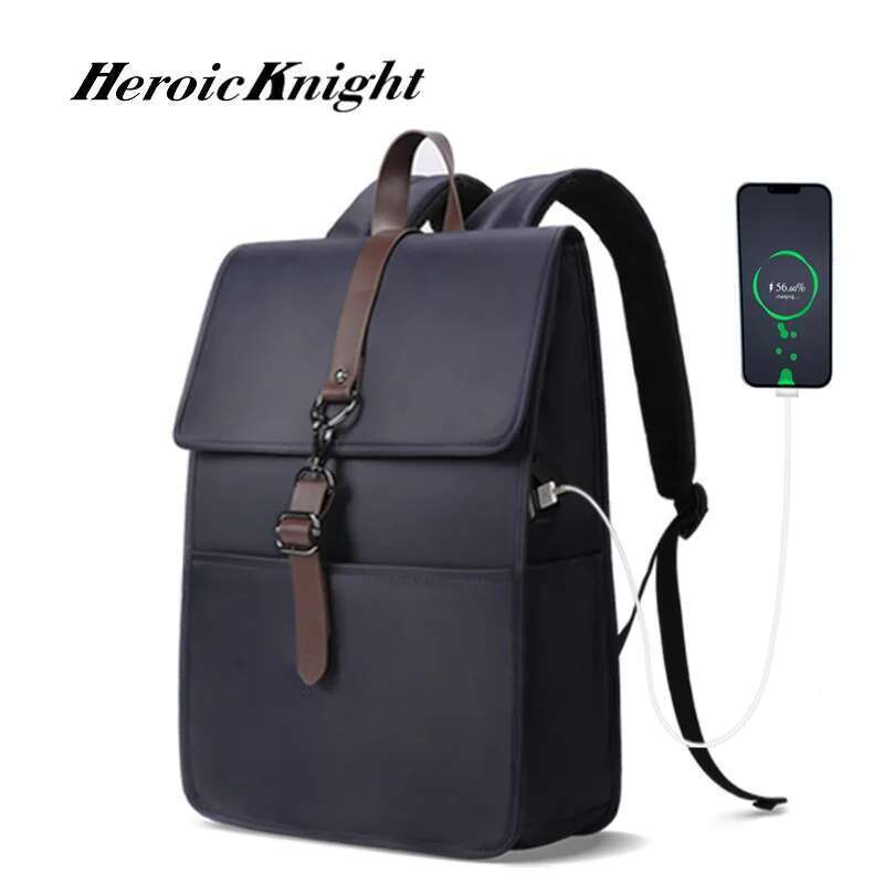 Heroic Knight Vintage 15.6 Inch Laptop Bag Women USB Charging Port Waterproof Men's Buisiness Backpack