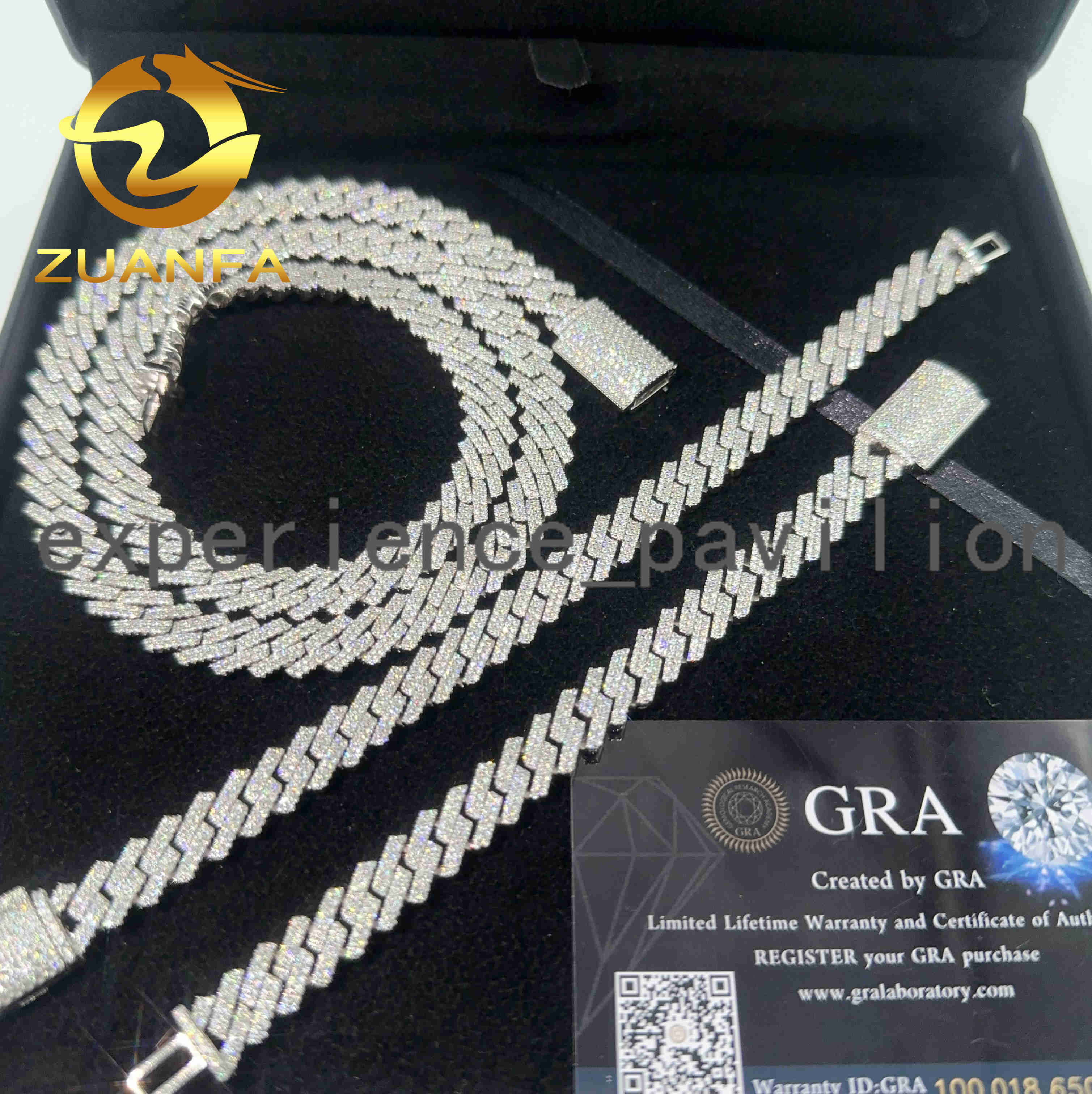 Hot Sale 10mm Iced Out Cuban Link Chain 925 Silver Hip Hop Jewelry Lab Moissanite Cuban Link Chain