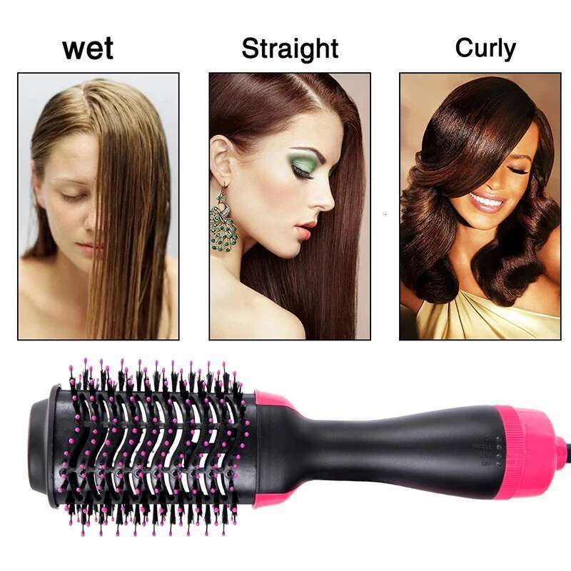 2025 Multi Functional Straightener Electric Hot Fluffy Comb Without Damaging Hair Dry Wet Roll Straight Dual Use NEW