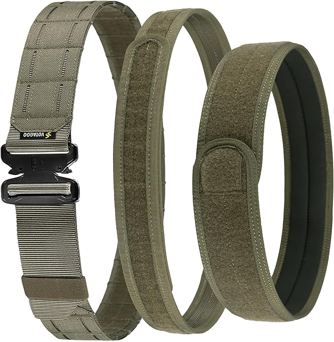 VOTAGOO Tactical Battle Belt with Quick Release Buckle MOLLE System, Heavy Duty Gun Holster Belt