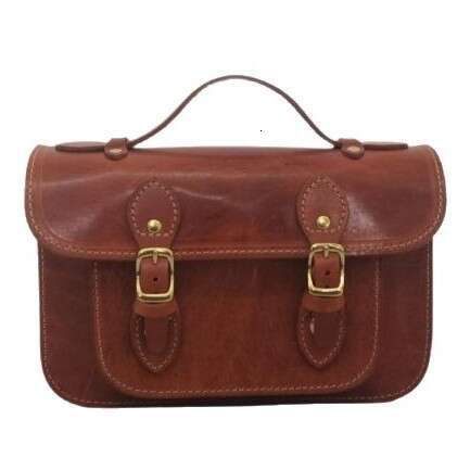 25 New Genuine Women's National Trendline Cowhide Crossbody Fat High Grade Oil Wax Vegetable Tanned Leather Cambridge Bag