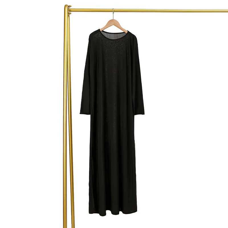 Ramadan Eid Black Muslim Abaya Dress Woman Solid Color Pullover Abaya Lady Simple Islam Clothing Long Dress X250514