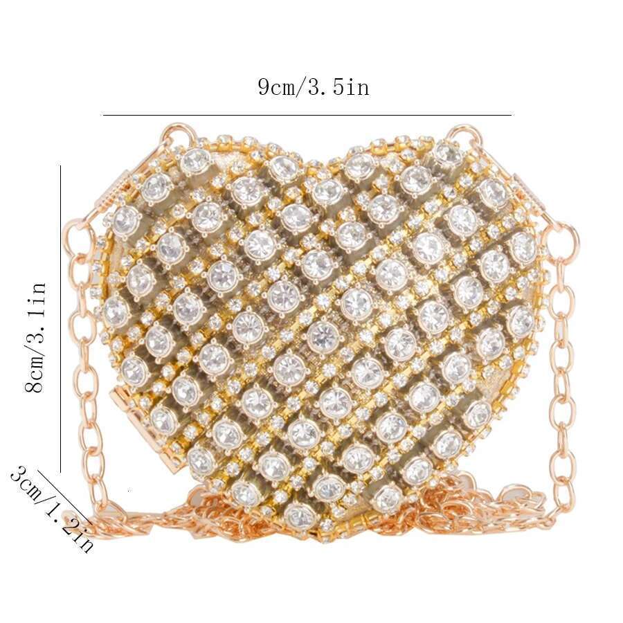 Dia Banquet Full for Women Fashion Heart shaped Mini Shoulder Bag Designer Accessory Mouth Red Envelope