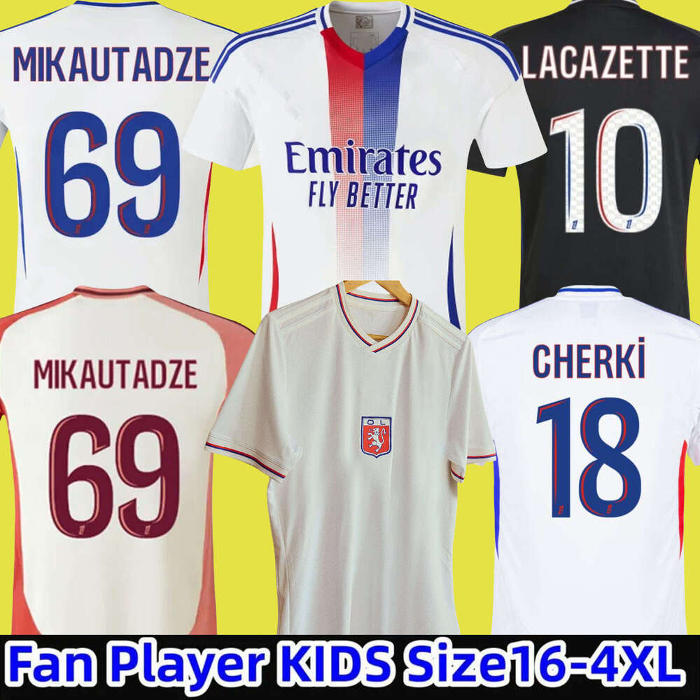 24 25 Maillot de foot DEMBELE Soccer JerseyS Special Lyon 2025 75-Year Anniversary Kit Lyonnais CAQUERET OL AOUAR BARCOLA CASTELLO JR football shirt man kids