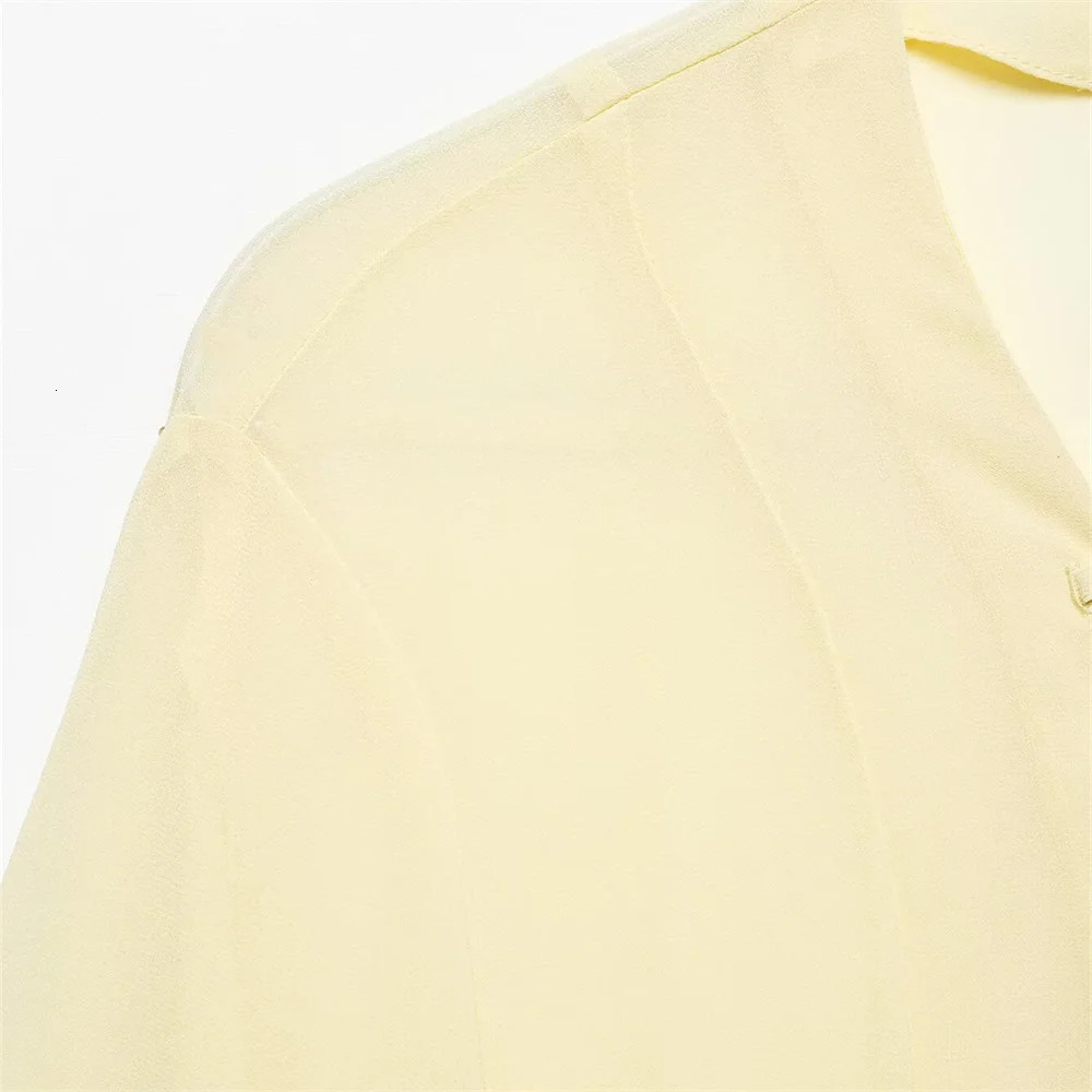UNIZERA Womens Shirt with Strap Chiffon Loose Long Sleeve Solid Color Temperament Summer Style 250514