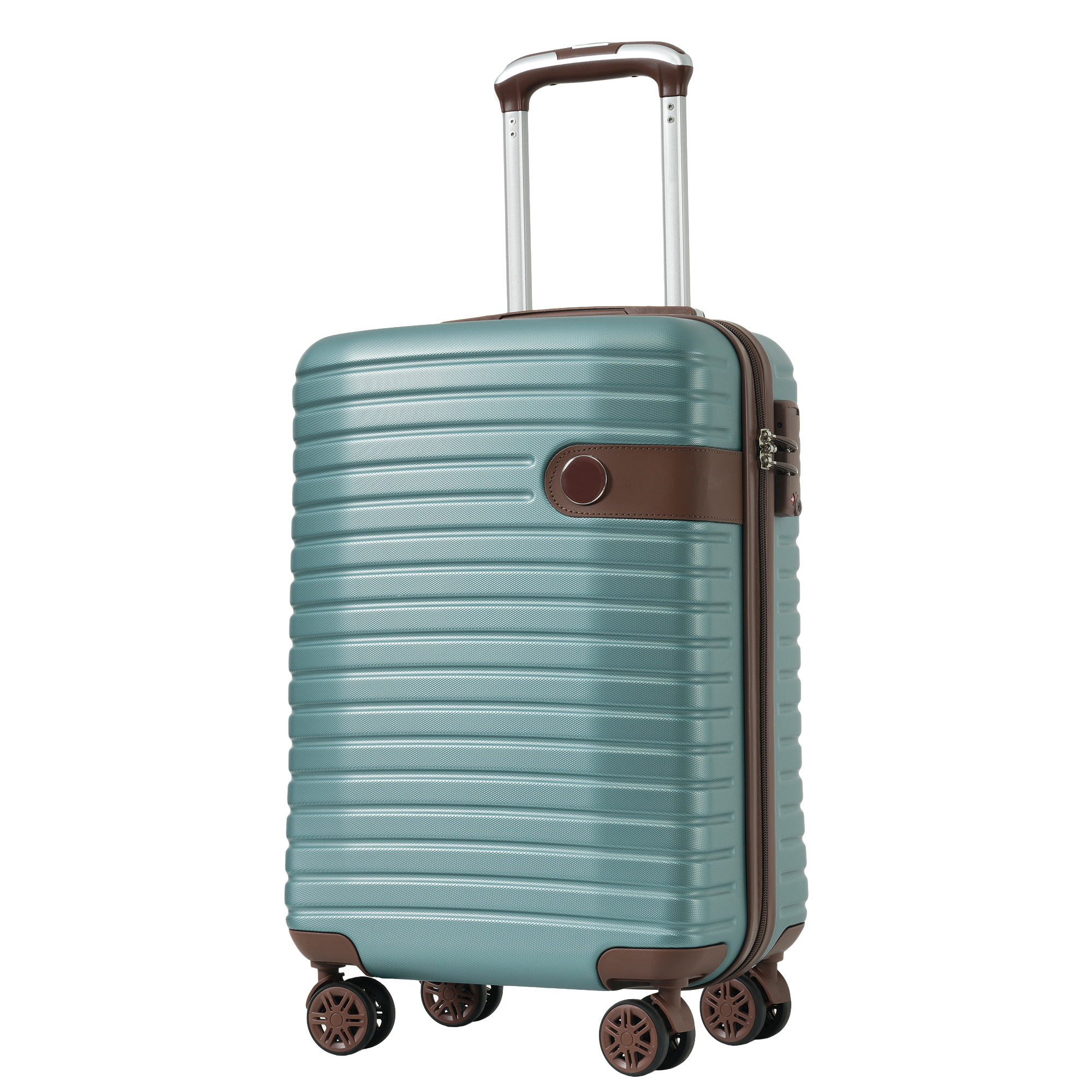 3-Piece Luggage Set: 20-Inch Carry - on Luggage, Airline Approved, Lightweight Hardshell ABS Suitcases with Wheels and TSA Lock Retractable pull rod T