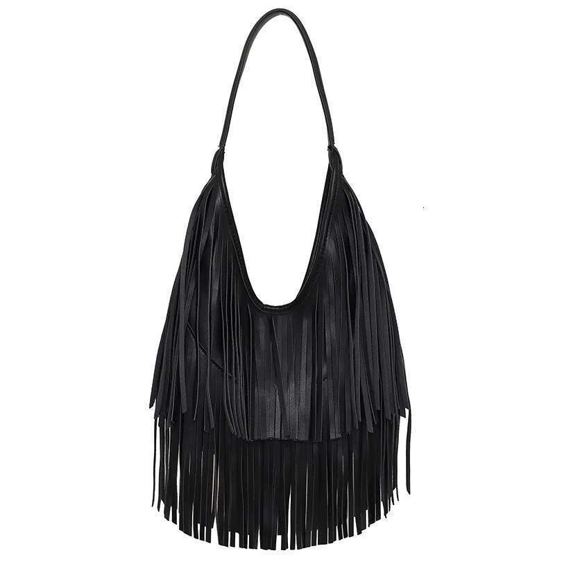 Long Tassels Women Handbag Fashion Shoulder Bags For Ladies Hand Soft PU Leather Casual Hobos Armpit Bag Female Tote