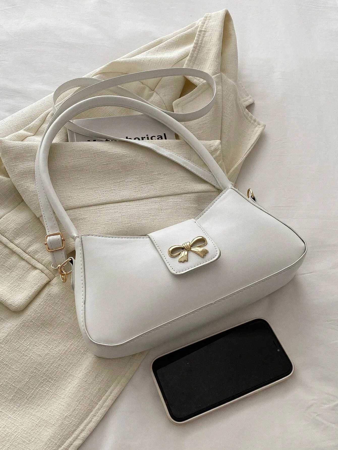 New Simple Style Bow Knot Decorated Shoder Bag Solid Color Crossbody Bag For Wen Street Fi Work Cmuting Z250514
