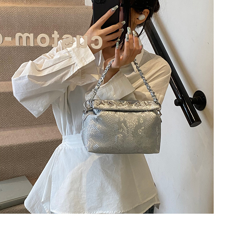 Designer Pack Women S Snake Patterned Chain Women S New Magnetic Buckle Letter Pillow Bag Summer Single Shoulder Crossbody Bag Free Shipping