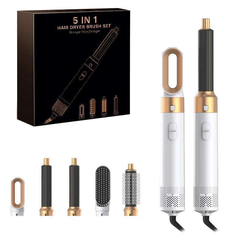 Professional Styler 5 In 1 Low Noise Curling Straightening Hair Drying 1000W Hot Air Brushes