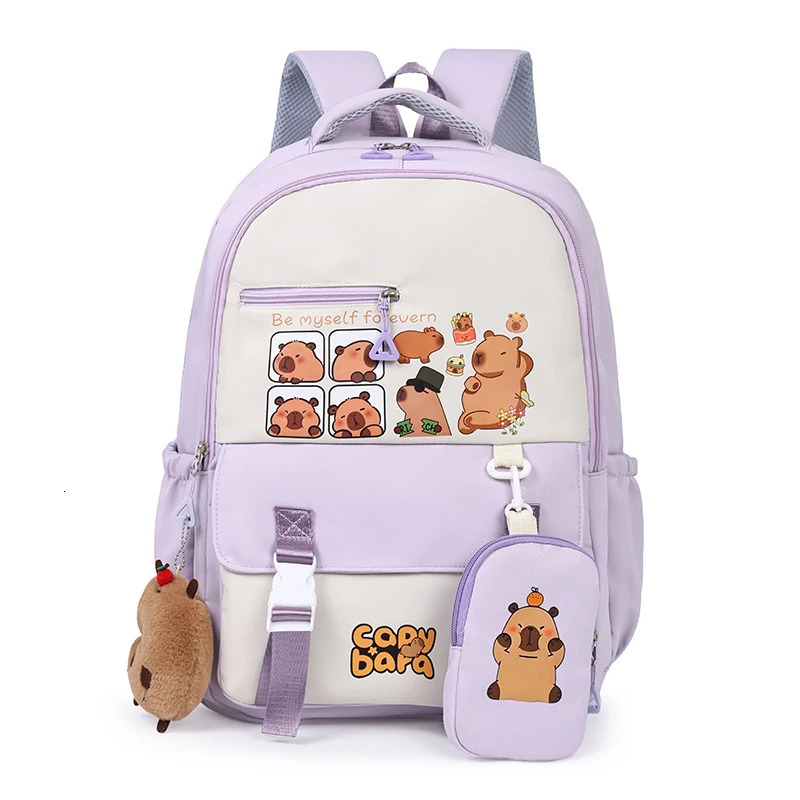 Cartoon Capybara Backpack School Bag Casual Daypack Aesthetic Backpack Gift for Kids Boys Girls 250514