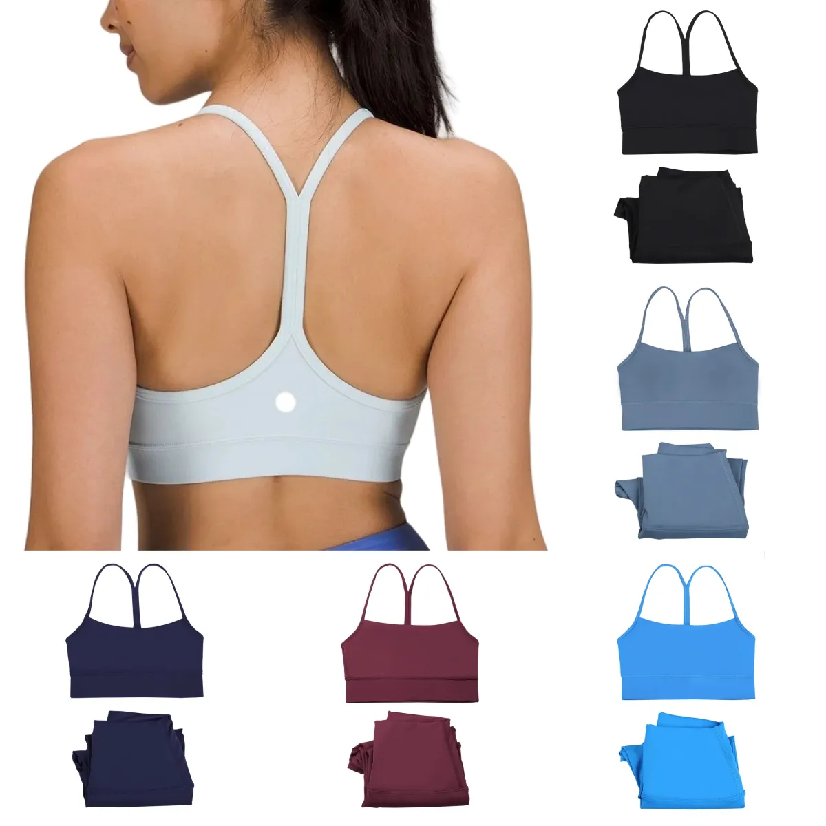 leggings sports bra sets align tank yoga set women 2 pieces sportswear gym top sport bra fitness high waist leggings workout clothes jogger gym lululys lemonlys sets