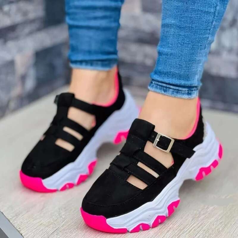 New Thick-soled Sports Fashion Casual Comfortable Slip-on Flat Women's Heightening Vulcanized Shoes