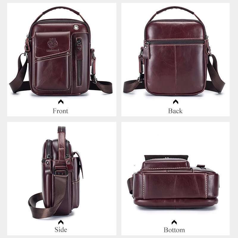 SCHLATUM 100% Genuine Leather Vintage Chest For Men Shoulder Casual Messenger Crossbody Bag
