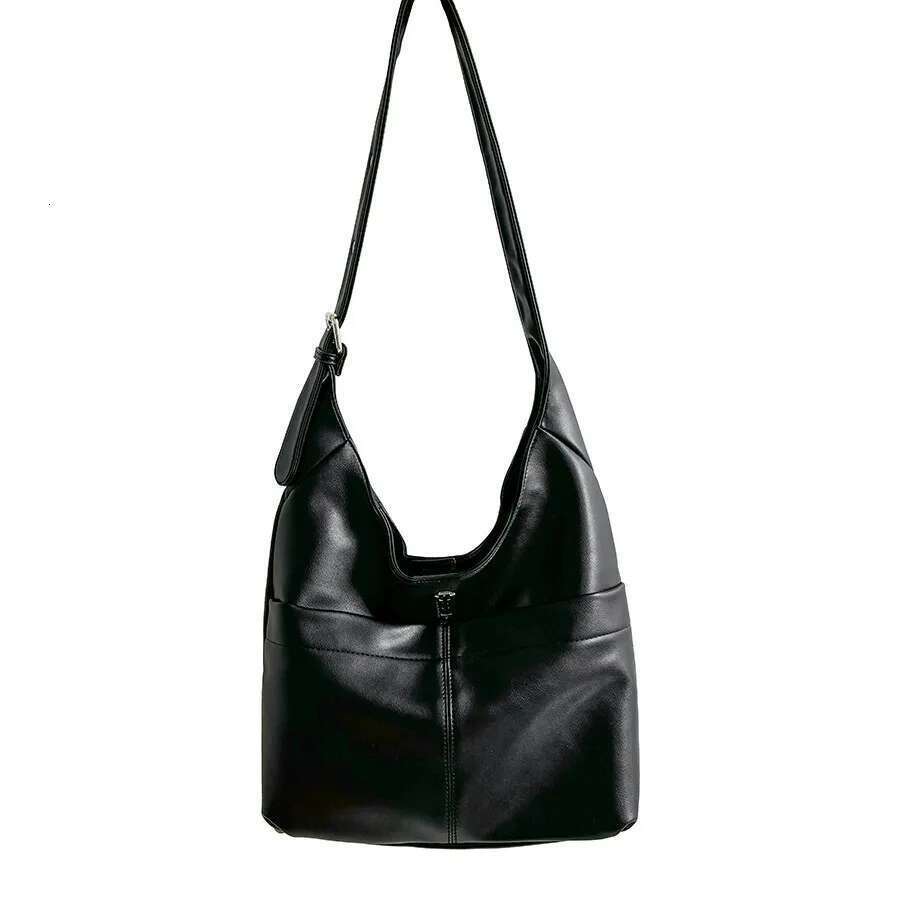 Simple Soft PU Leather Vintage Casual Tote 2025 Women's Large Capacity Shoulder Female Daily Work Commuting Bag Bolsos
