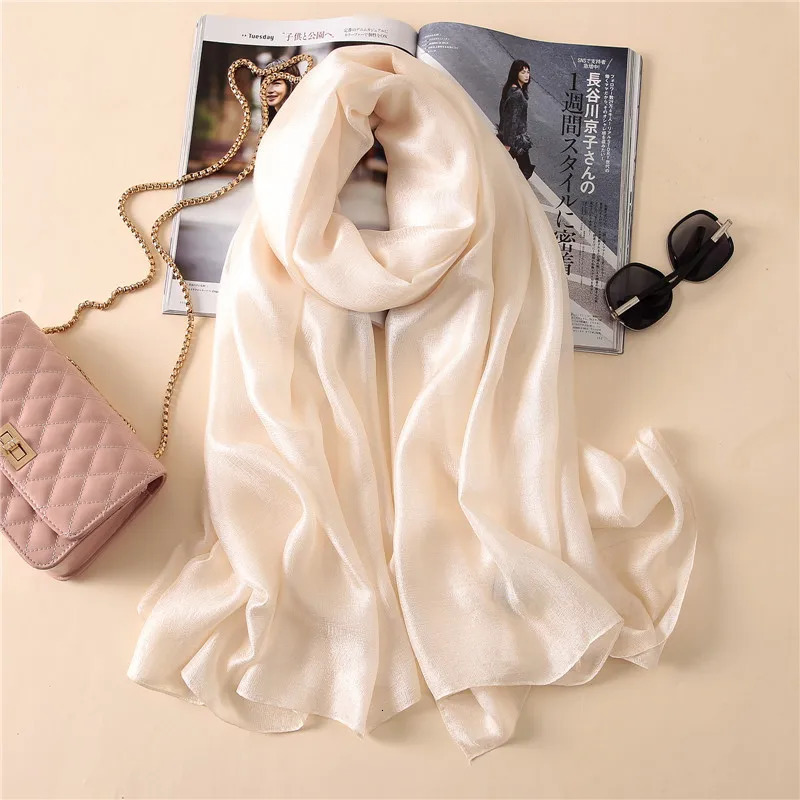 Women Fashion Scarf Plain Solid Silk Linen Shawls Scarves Summer Lady Bandanas Pashmina Foulard Hijab 180*90Cm 250514