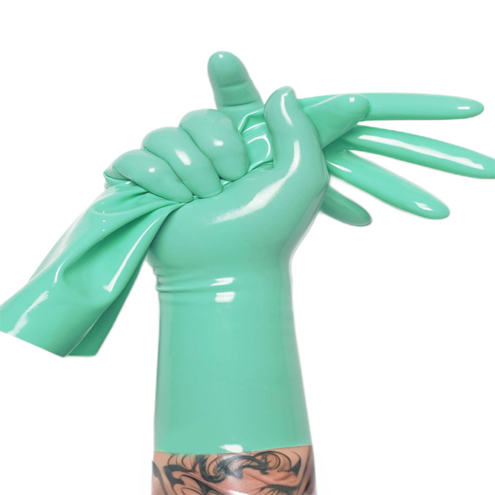latex fetish handmade green gloves rubber hood sexy cosplay fetish wear catsuite male zentai socks chlorined rubber