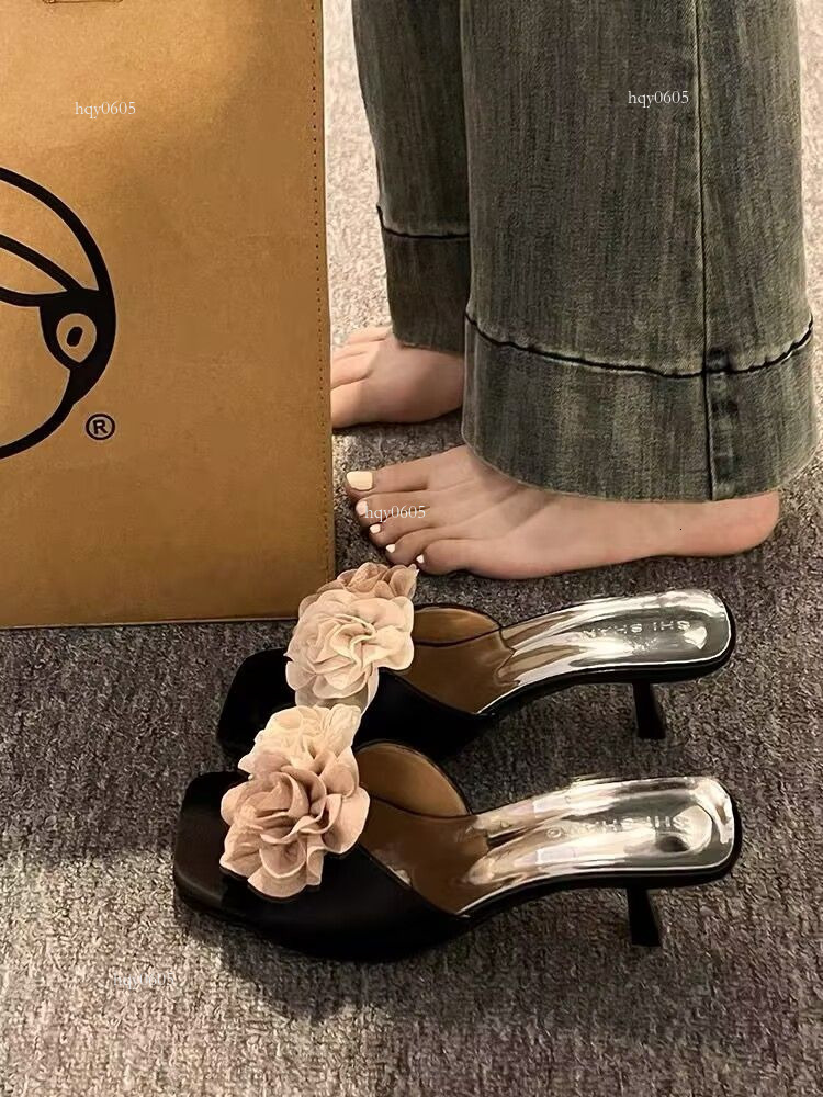 Top brand, high-quality new products, designer's new shoes, fairy style high heels, cool slippers, women's summer 2025 French evening wear, 