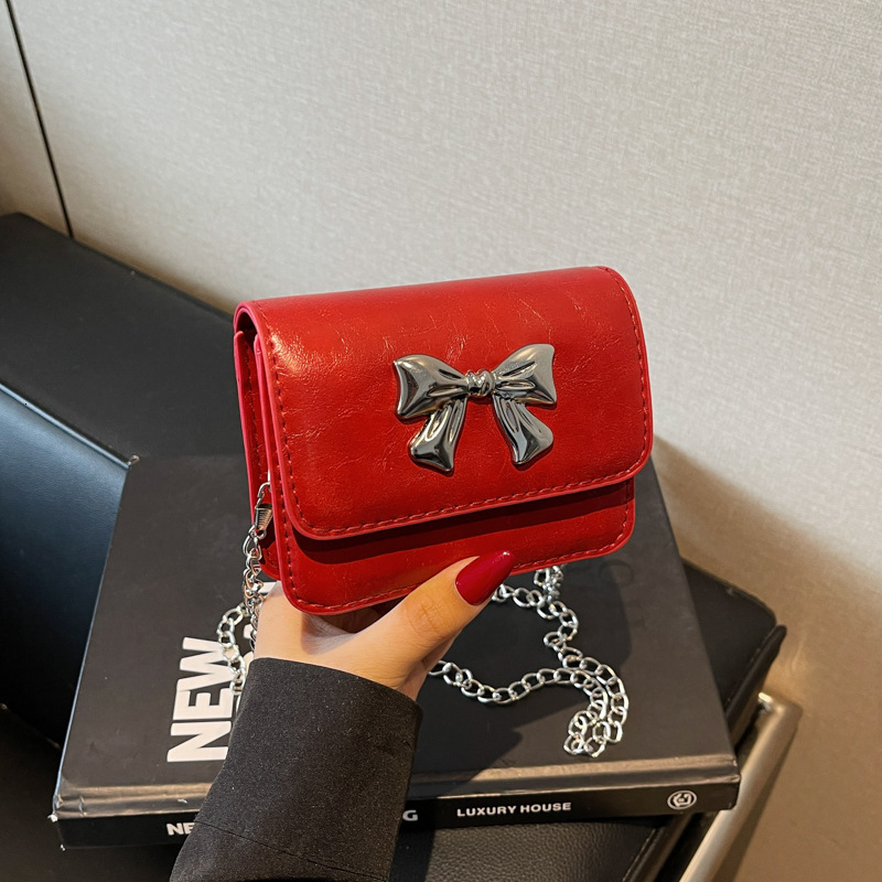 High New Free Delivery Designer Bag End Mini For Women's Niche Chain Luxury Bag Crossbody 2025 New Popular Versatile Bow Small Square Bag